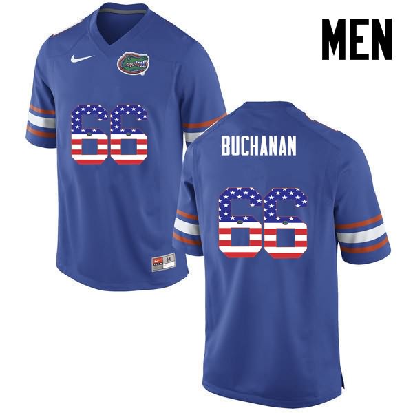 Men's NCAA Florida Gators Nick Buchanan #66 Stitched Authentic USA Flag Fashion Nike Blue College Football Jersey SOL0265LZ